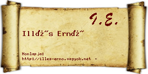 Illés Ernő névjegykártya